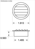 1.5" Round No screen vent, brown - bag of 6