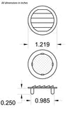1" Round Screened Vent - tab style, brown - bag of 6