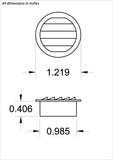 1" Round No screen vent, brown - bag of 6