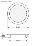 2.5" Round Open Screen Vent - tab style, mill - bag of 4