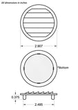 2.5" Round Screened Vent - tab style, white - bag of 4