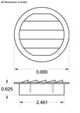 2.5" Round Plastic vent, brown - bag of 4