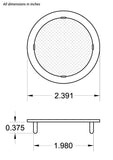 2" Round Open Screen Vent - tab style, mill - bag of 6
