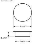 2" Round Plug, black - bag of 6