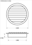 4" Round No screen vent, black - bag of 4