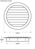 4" Round Plastic vent, brown - bag of 4