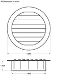 5" Round Plastic vent, brown - bag of 2