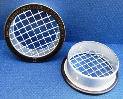 1.5" Round Open Screen vent w 1/4" mesh, black