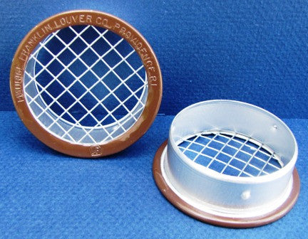 2" Round Open Screen Vent w 1/4" mesh, brown