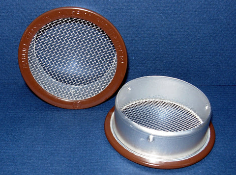 3" Round Open Screen Vent, brown - bag of 4