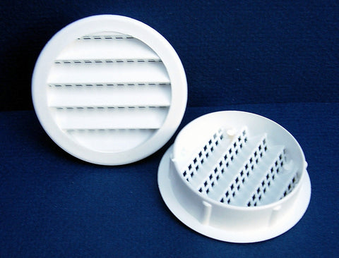 4" Round Plastic vent, white - bag of 4