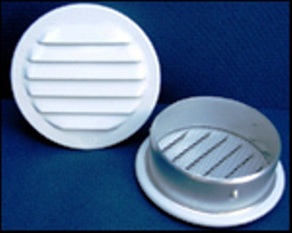 2.5" Round Screened Vent, white - bag of 4