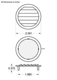 2" Round Screened Vent - tab style, white - bag of 6
