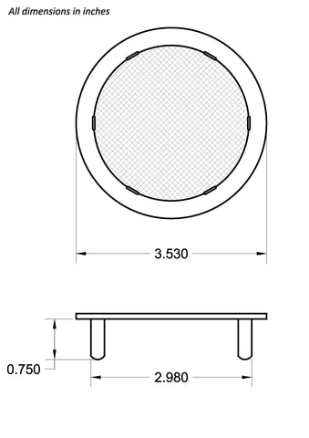 4 Inch Round Screen Vents - Tab Style Black Metal Vents (4 Pack)