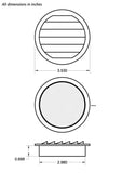 3" Round Screened Vent, mill - bag of 4