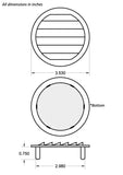 3" Round Screened Vent - tab style, mill - bag of 4
