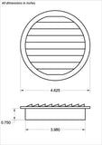 4" Round No Screen vent, mill - bag of 4