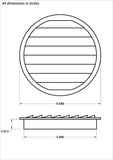 6" Round No Screen vent, mill - bag of 2