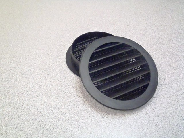 5" Round Plastic vent, Black - bag of 2