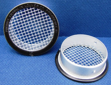 2" Round Open Screen Vent w 1/8" mesh, black