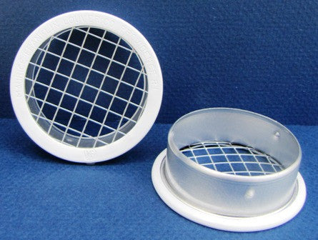 1.5" Round Open Screen Vent w 1/4" mesh, white