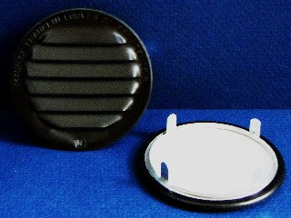 4" Round No screen vent - tab style, black