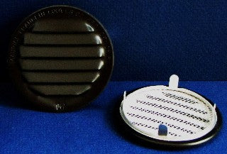 1" Round Screened Vent - tab style, black