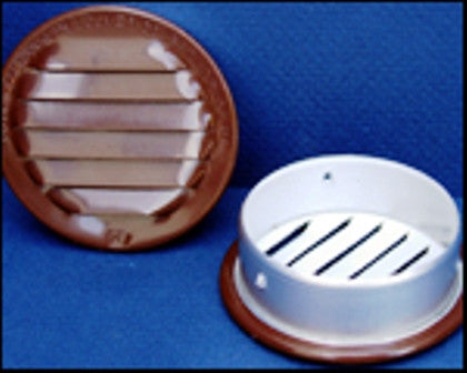 6" Round No screen vent, brown - bag of 2