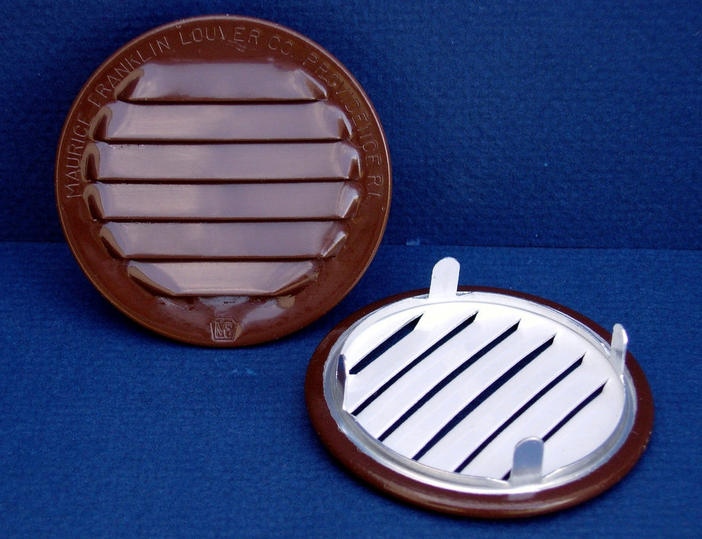4" Round No screen vent - tab style, brown