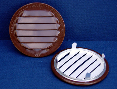 2.5" Round No screen vent - tab style, brown