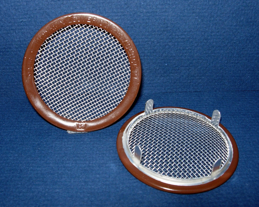 2" Round Open Screen Vent - tab style, brown - bag of 6