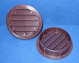 2" Round Plastic vent, brown - bag of 6