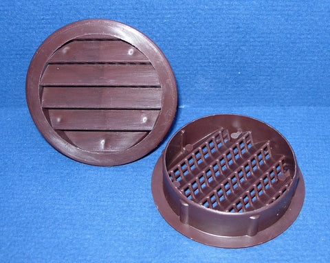 6" Round Plastic vent, brown - bag of 2