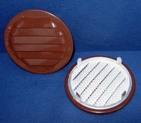 4" Round Screened Vent - tab style, brown - bag of 4