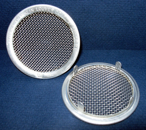 3" Round Open Screen Vent - tab style, mill - bag of 4