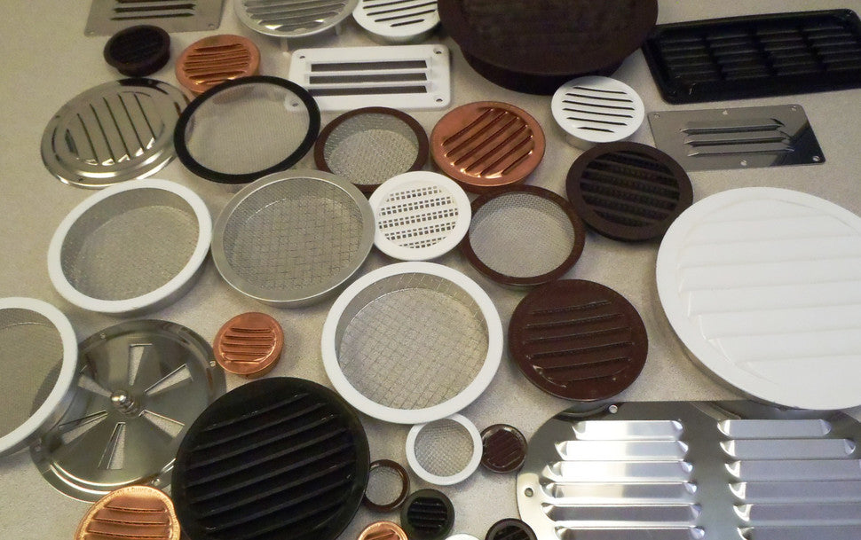 An array of small round vents.